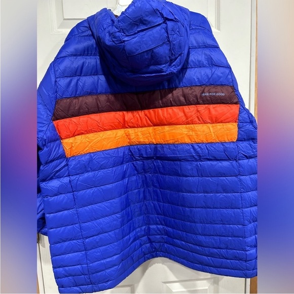 Cotopaxi Men’s XXL Fuego Hooded Down Puffer Jacket Blue Violet Stripes NWT - Picture 3 of 14